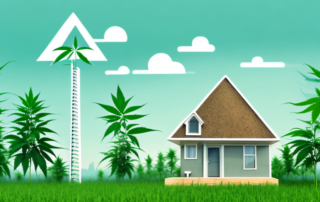 A hemp plant growing tall and strong