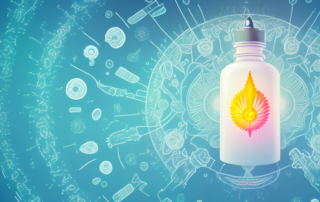 A dropper bottle with thc oil