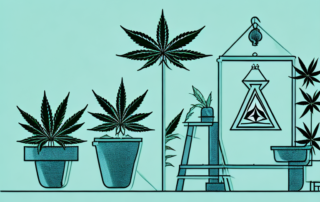 A few male cannabis plants in a home setting
