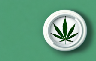 A cannabis leaf inside a pill capsule