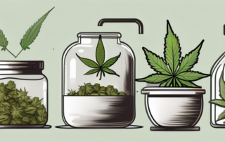 Various cannabis leaves being processed