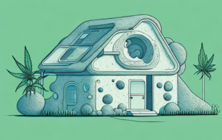 A cozy home with visible insulation layers made of hemp