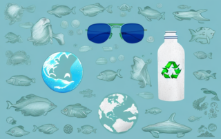 Various eco-friendly products such as a tote bag