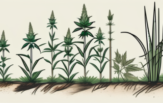 A mature hemp plant in a field