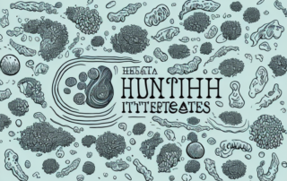 A healthy digestive system intertwined with hemp seeds