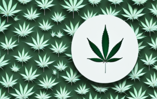 A cannabis leaf intertwined with a medical cross