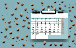 Several hemp seeds scattered on a daily calendar