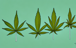 A cannabis plant at different stages of growth