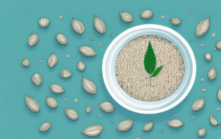 Peeled hemp seeds in a bowl