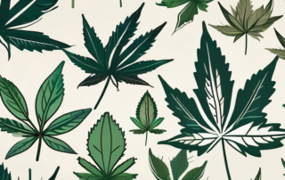 A bunch of hemp leaves