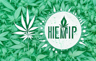 A hemp plant with droplets of oil emanating from it