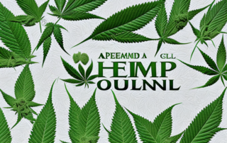 A hemp plant with detailed