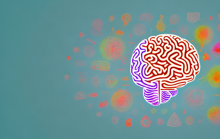 A brain with various colorful abstract shapes and patterns representing different areas being affected by drugs