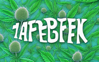 A hemp plant with its seeds being transformed into a vibrant