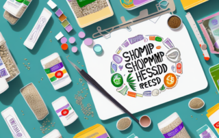A variety of hemp seeds in a shopping basket