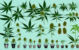 Various stages of cannabis plant growth