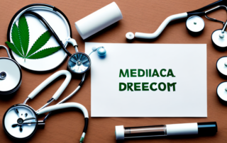 A medical prescription paper with a cannabis leaf symbol on it