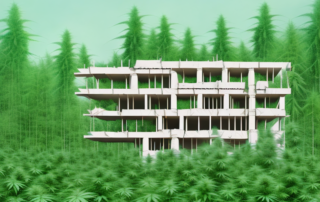 A construction site with a half-built eco-friendly house made from hemp lime (hanfkalk)