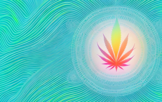 A cbd oil dropper against a background of abstract