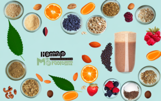 Various mix options for hemp protein such as fruits