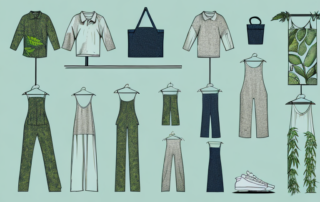 Various stylish hemp clothing items such as a dress