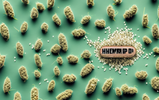 Hemp seeds scattered around