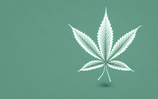 A cannabis leaf intertwined with a medical cross