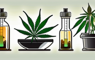 Various stages of cannabis oil production