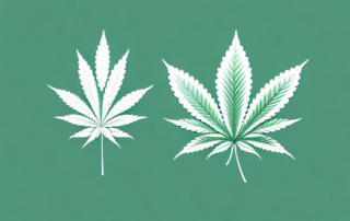 A cannabis leaf juxtaposed with a medical cross symbol