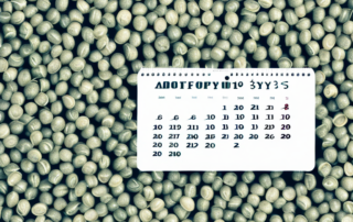A variety of hemp seeds scattered on a calendar