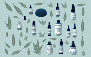 A variety of objects (such as a skincare bottle