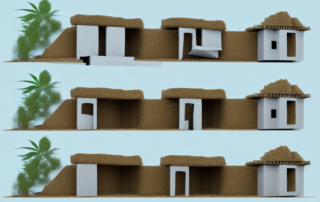 A step-by-step construction process of a hemp house