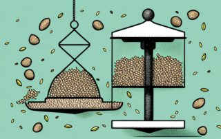 Birds perched on a bird feeder filled with hemp seeds