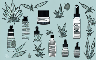 Various items such as a bottle of hemp oil