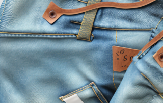 Several pairs of stylish jeans made from hemp