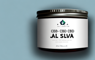 A cbd salve jar with a soothing aura around it