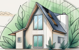 A house with hemp insulation materials visible in the walls