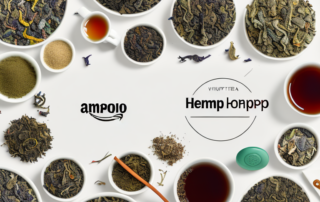 Various types of hemp tea in different shapes and colors