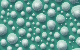 Various hemp globules in different sizes and colors