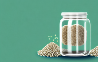 Soaked hemp seeds sprouting in a glass jar