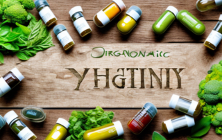 A variety of organic dietary supplements like vitamins