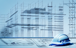 A construction site with various tools