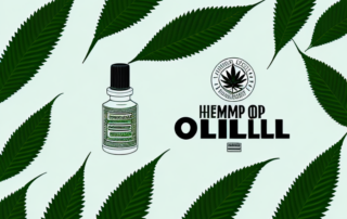 A hemp oil bottle with a dropper