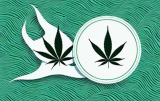 A cannabis plant with symbolic pain waves emanating from it