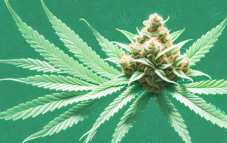 A mature male cannabis plant showcasing its distinctive pollen sacs