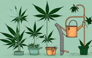 A healthy cannabis plant in a garden environment