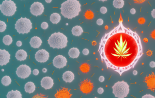 A cbd oil dropper with a glowing aura