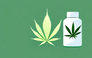 A cannabis plant in a medicine bottle