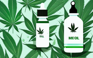 A medical cannabis oil bottle with a dropper