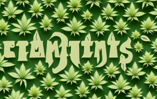 Various types of medical marijuana plants in a lush